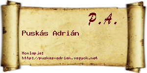 Puskás Adrián névjegykártya
